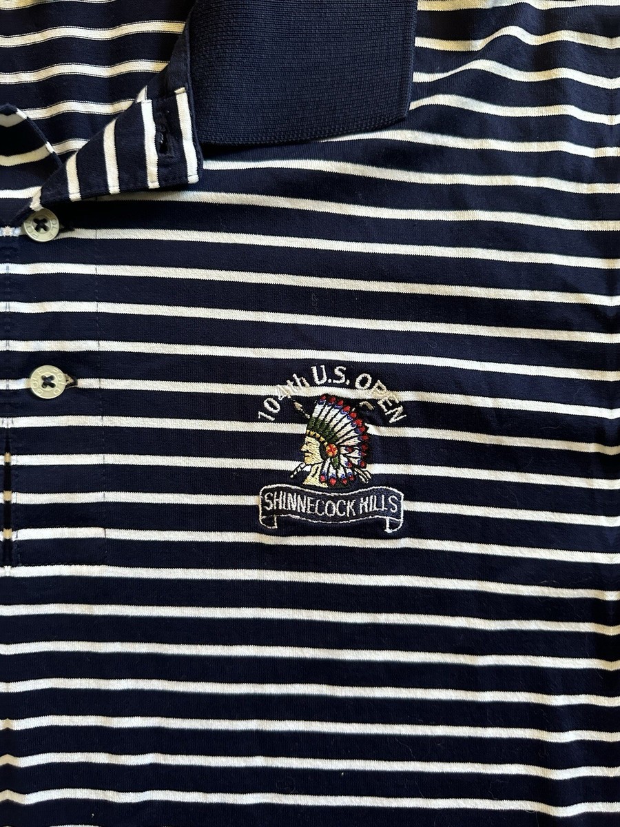 104th U.S. Open Shinnecock Hills Ralph Lauren Blue Striped Polo L