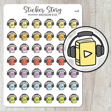 Audiobook Icon Planner Stickers