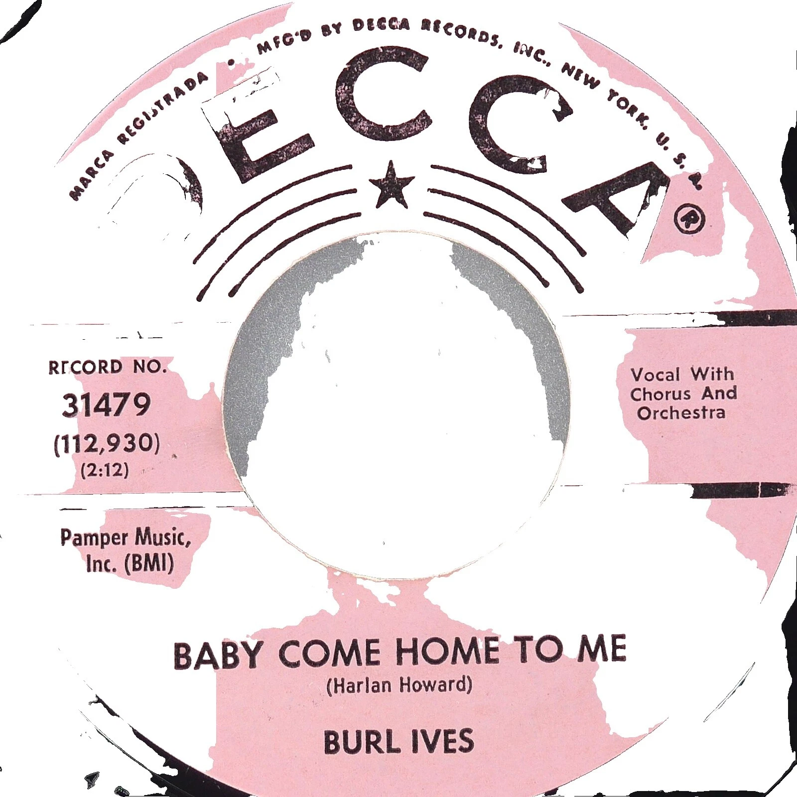 Burl Ives 45 RPM Vinyl Records Country