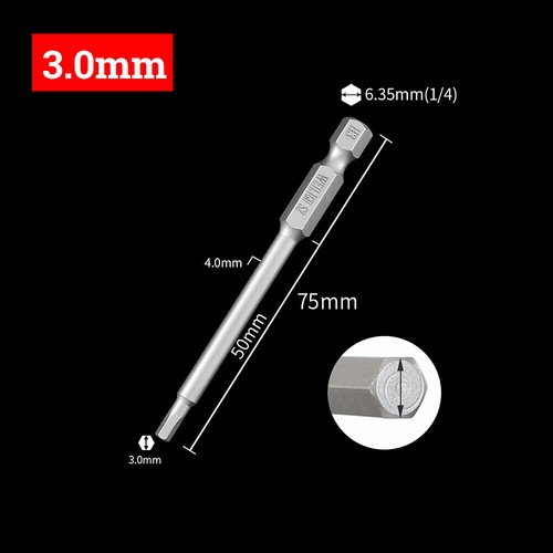 Hex Head Allen Wrench Drill Bit Set Screwdriver Socket 1/4" Hex Shank H1.5-H14 - Picture 13 of 28