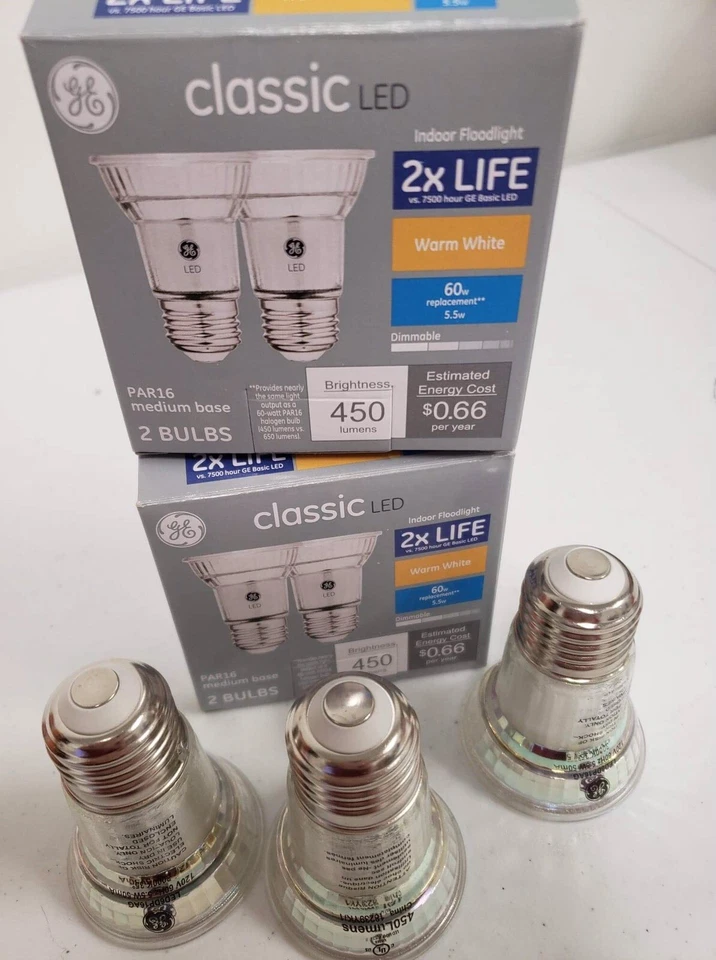 GE Classic 60-Watt EQ PAR16 Warm White Dimmable Light Bulbs  3BULBS  450 LUMENS - Image 2 of 2