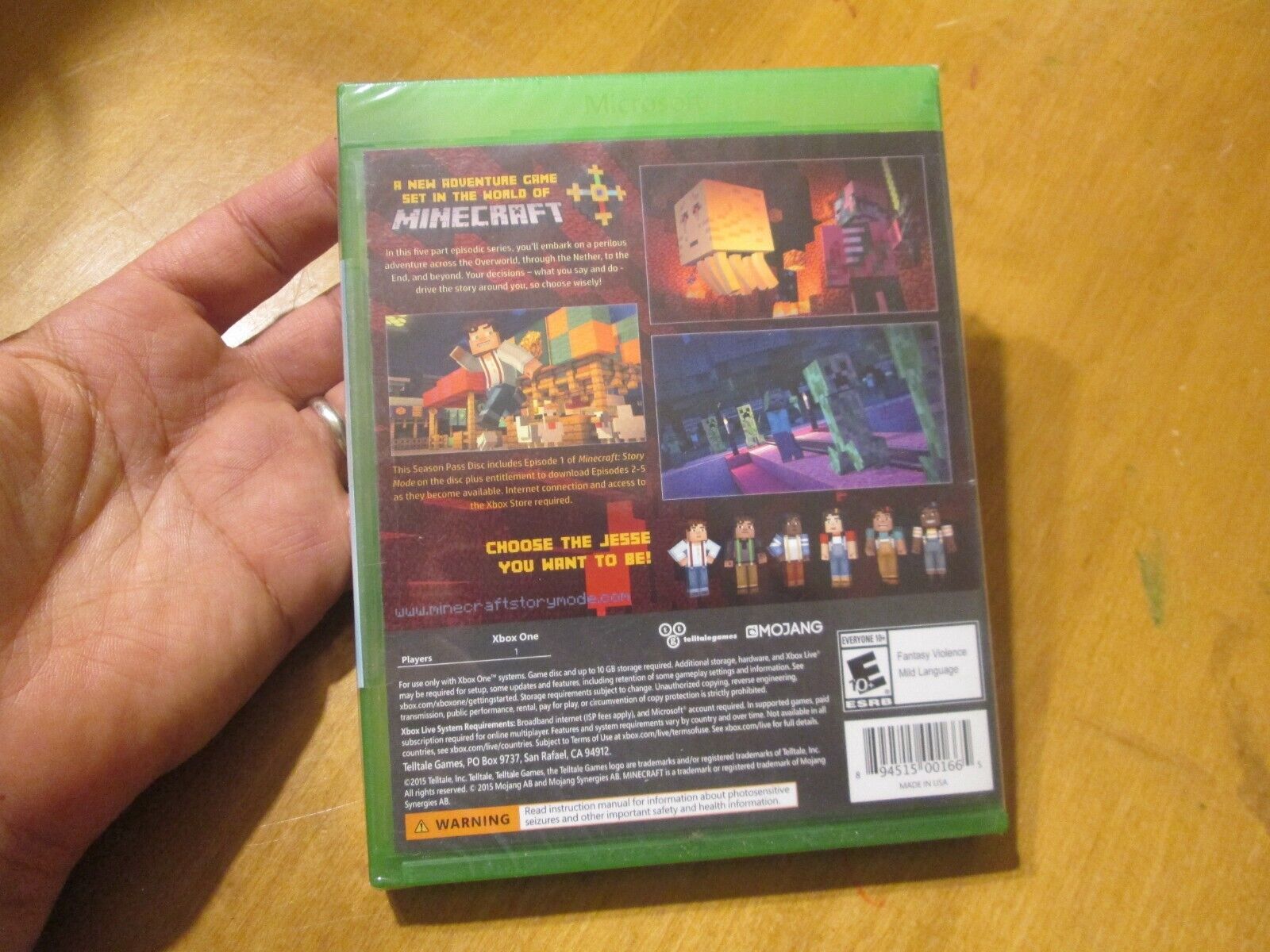 Minecraft Story Mode The Complete Adventure Telltale Games Xbox 360 SEALED  NEW 894515001955