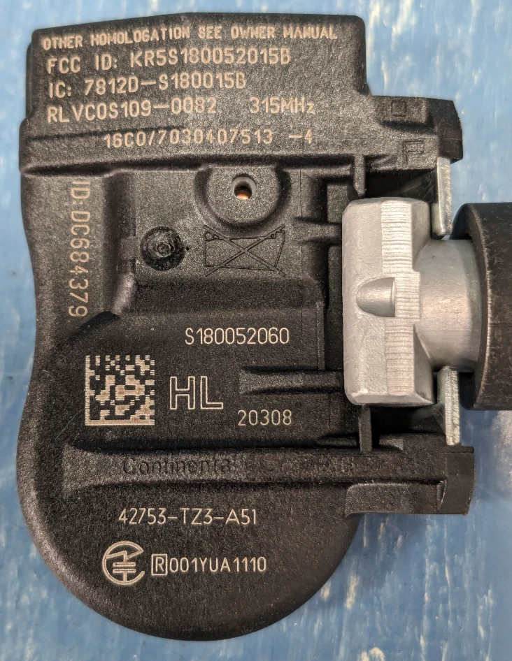 Sensores de presión de neumáticos originales Acura TPMS 42753-TZ3-A51 4 cuatro piezas Foto 3 de 4