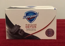 1- Safeguard Natural Detox Soap 108g Charcoal Bamboo