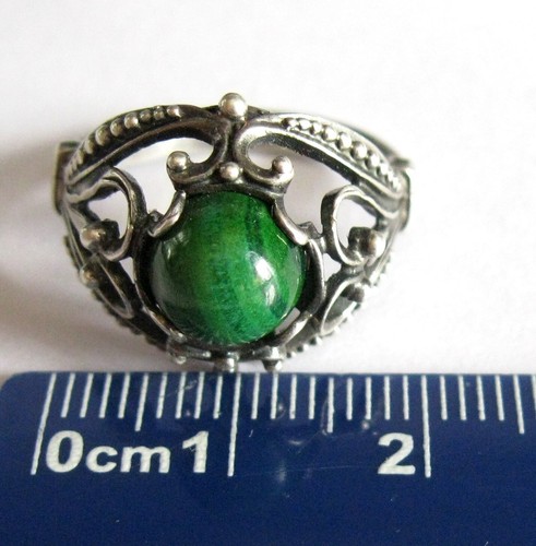 NEFRITE Elegante Anello Sovietico Pietra Argento 875 URSS Antico - Foto 5 di 11