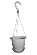 4.5" MINI Hanging Basket with Saucer - White Plastic - Set of 10 - KOBA