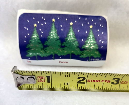 Vintage Christmas Gift Package Tags Cleo Self Stick Roll Santa Pack of 20 NOS - Picture 7 of 8