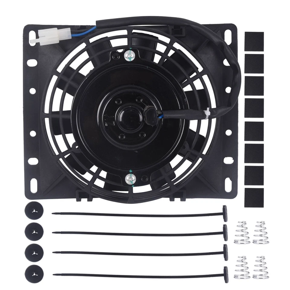 600CFM 3000RPM 6"" pulgadas negro delgado radiador eléctrico ventilador kit universal Foto 2 de 4