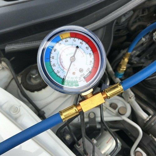 R134A Car Air Conditioning Refrigerant Recharge Measuring Set Hose Gas Gauge Kit - Picture 8 of 13