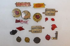 ANTIQUE TIN TOBACCO TAGS - LOT OF 18