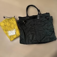 Borsa casco Felisi verde scuro nylon manico pelle autentica rara