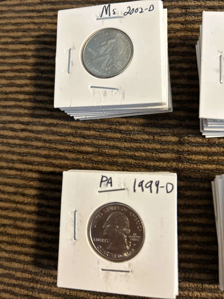 1999 To 2003 State Quarters. 2004 Michigan And Florida. P+D Of Each. Added Extra - Image 2 of 4