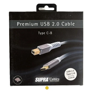 Supra Cables Premium USB 2.0 C-B USB Kabel USB C - USB B / Länge 2m - Bild 1 von 2