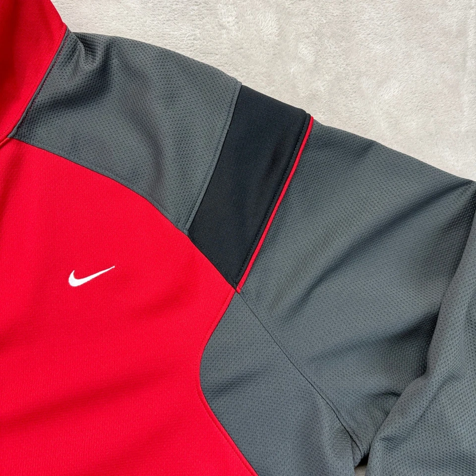 Chaqueta de Pista Nike Para Hombre XXL Y2K The Athletic Dept Rojo Gris Bloque de Color Cremallera Completa Foto 4 de 4