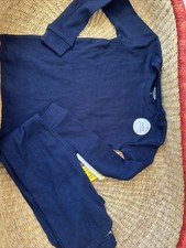 Burt  s Bees Kids Boys Navy Blue Pajama Set 5 Organic Cotton Long Sleeve Pants