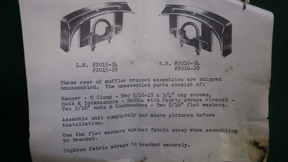 NOS Vintage Fenton/Hollywood Dual Exhaust Hardware Kit 1957 Dodge/Plymouth V8 - Image 2 of 4