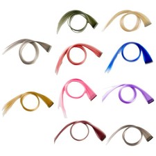 Women Synthetic Hairpieces Versatile 3Pcs Solid Color Clip-In Hair Wigs Party