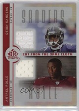 2005 Reflections Cut from the Same Cloth Deion Sanders Antrel Rolle HOF ms9