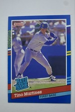 1991 Donruss - Rated Rookie Tino Martinez #28 2 Yellow Stripes on Card Right