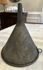 Vintage Galvanize Funnel - Farm Primitive, 7.75”