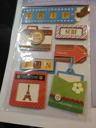 Scrapbooking embellishments #4 - aloha, palm tree, camera, plane, Eiffel - Picture 3 of 4