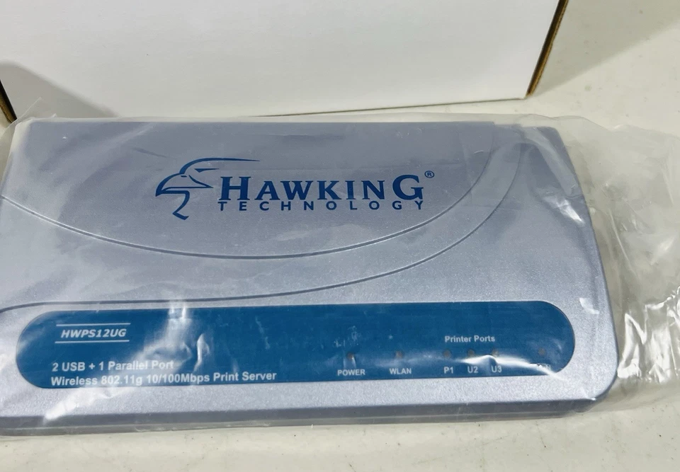 Hawking HWPS12UG Wireless G Print Server 2 USB/1 Parallel Ports 802.11g Open Box - Image 2 of 4