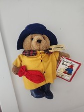 Vintage Paddington Bear Eden Yellow Raincoat and Blue Boots Plush Teddybear 7