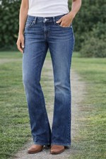 7 For All Mankind Jeans Womens Sz 28x33 Low Rise Bootcut Dark Wash Stretch Denim