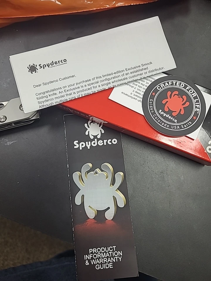 Spyderco Smock CPM-CruWear hoja satinada asas de aluminio satinado C240ALCWP Foto 3 de 4