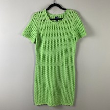 Gap Crochet Mini Dress Size Small Green Cotton Short Sleeve