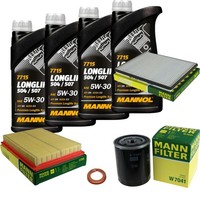 Mann Inspektionspaket 4L Mannol Longlife 5W-30 FüR Nissan Primera 1.6 16V