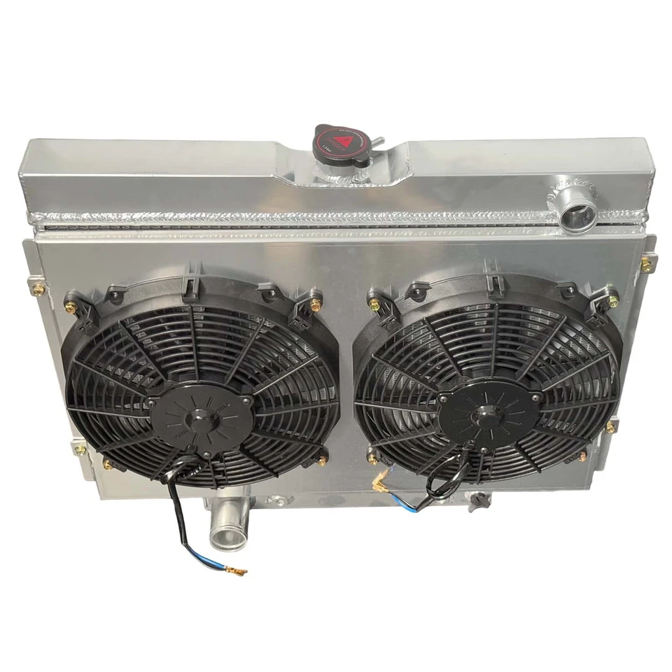 Radiador de aluminio 3 filas + cubierta del ventilador apto para Ford Fairlane Mustang Ranchero 67-70 379 Foto 3 de 4