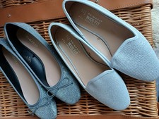 PRIMARK 2 PAIRS OF SPARKLY GLITTER PUMPS/SHOES UK 6 NEW