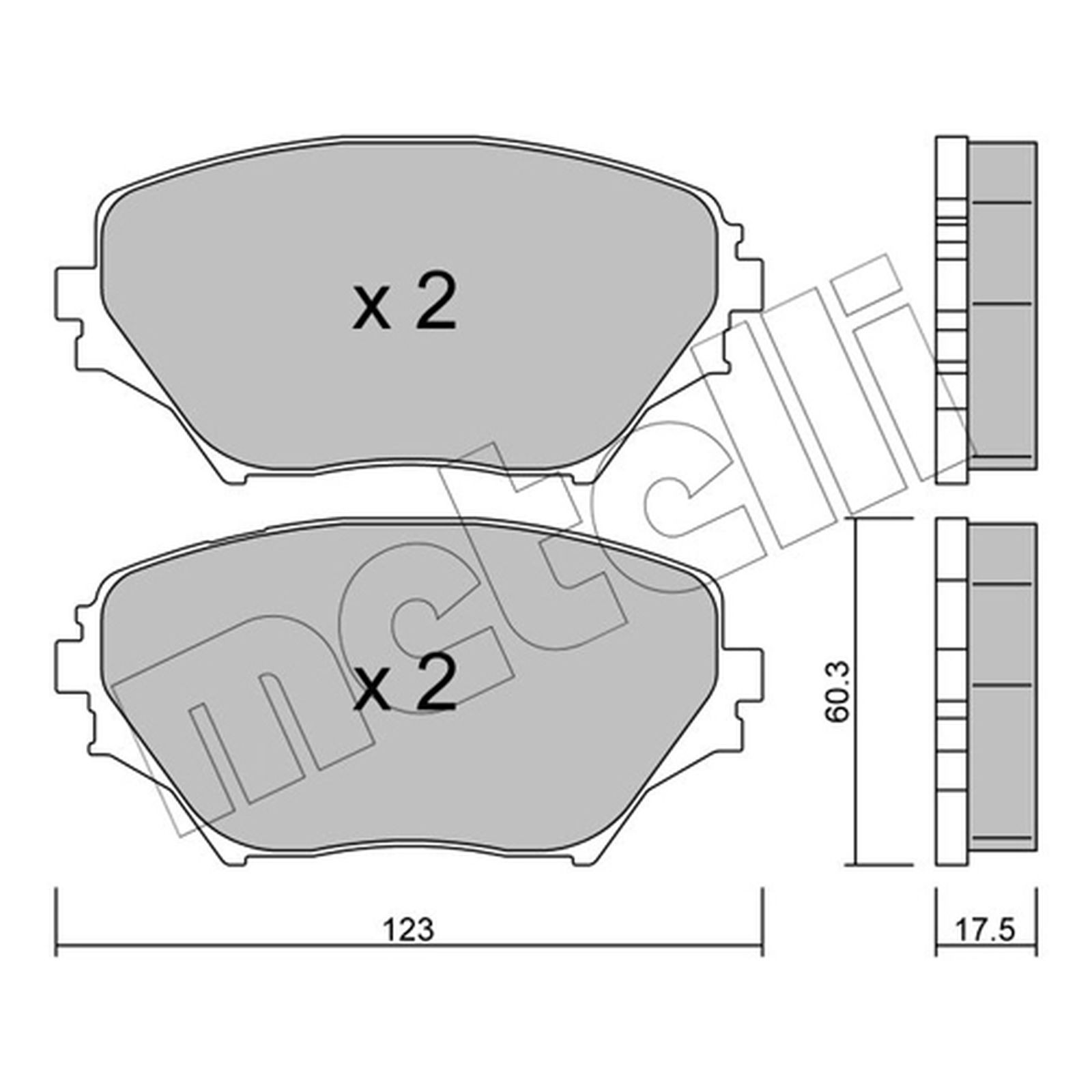 1x ORIGINAL® Metelli 22-0430-0 Bremsbelagsatz, Scheibenbremse Vorne, exkl.
