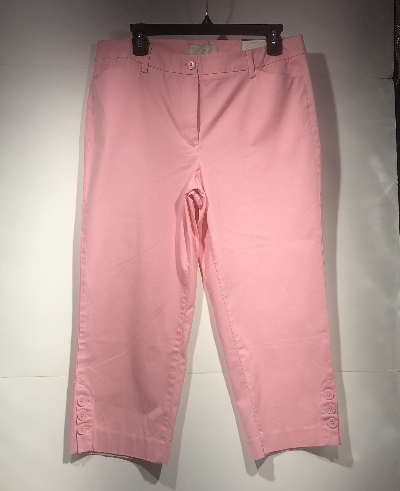Talbots Skimmer Cotton Capri 10 Light Pink Pockets And Button Accents At Hem