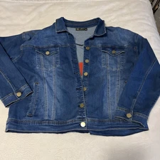 DG2 Diane Gilman Women's Dark Denim Jacket Embroidered Heart. Excellent!