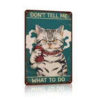 Vintage Cat Metal Tin Signs Retro Wall Decor Funny Cat Poster Cat Decor for C...