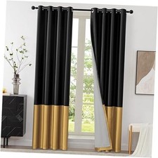 Black Gold 100 Full Blackout Velvet 52"W x 90"L Pack of 2 Black Gold