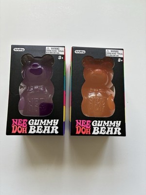 NeeDoh Pair Jelly Gummy Bear Purple and Orange Branded NeeDohs Still In Box