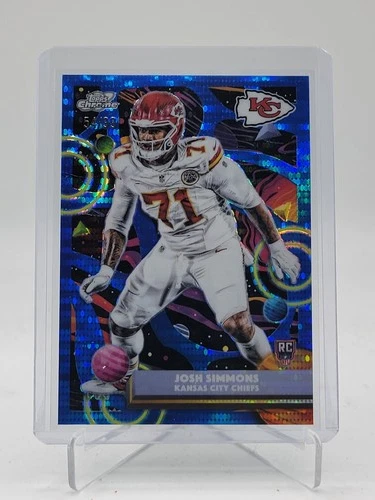 JOSH SIMMONS 2025 TOPPS COSMIC CHROME BLUE MOON ROOKIE RC /99 #149 CHIEFS Q4588