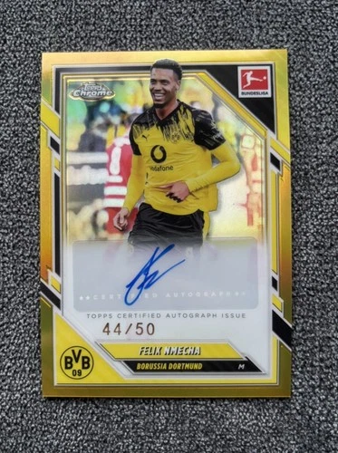2025 / 2026 Topps Chrome Bundesliga Felix Nmecha Autograph /50 Borussia Dortmund
