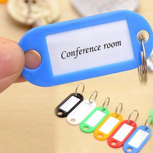 200Pcs Plastic Key Ring Tags Name Tag Keyring Keychain Luggage Tag Color ID Tags - Picture 5 of 12