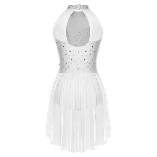 Lyrisches Tanzkleid mit Applikation für Damen unregelmäßig Tüllrock Turnanzug Tanzkostüm - Bild 62 von 86