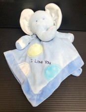 Carters Just One Year Blue Elephant I Love You Plush Lovey Security Blanket