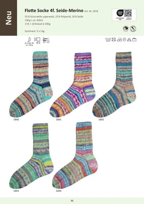 RELLANA GARNE Fl. Socke Seide-Merino 4f einzigartig Komfort Stil Luxus weich elegante Socken