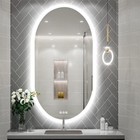 Oval Jumbo Wall Bathroom Mirror LED Illuminated Vanity Anti Fog Dimmable Mirror