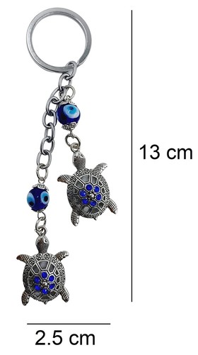 Evil Eye Key Chain Butterfly & Tortoise Hanging Key Ring Feng Shui Protection - Picture 4 of 5