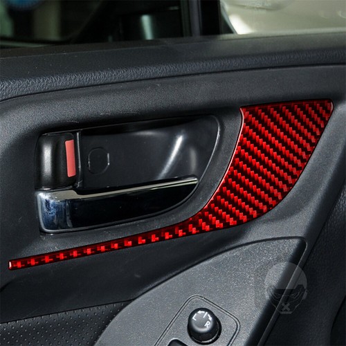 4×Red Carbon Fiber Interior Door Handle Panel Trim For Subaru Forester 2013-2018 - Picture 4 of 12