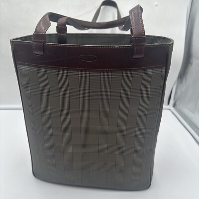 Vintage OROTON Fabric & Burgundy Of blood Leather tote 13 x11 x5 