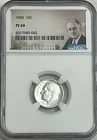1960 NGC PF69 90% Silver Roosevelt Dime 10c Portrait Label